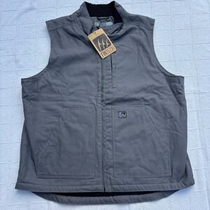 Men's XXL FINTECH Gray Cornerstone Heavy Duty Fleece Lined Work Vest NWT